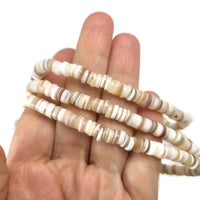 Natural freshwater shell 6mm heishi beads