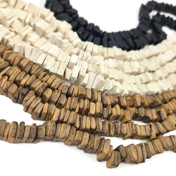 7mm Square Cut Coconut Wood Beads