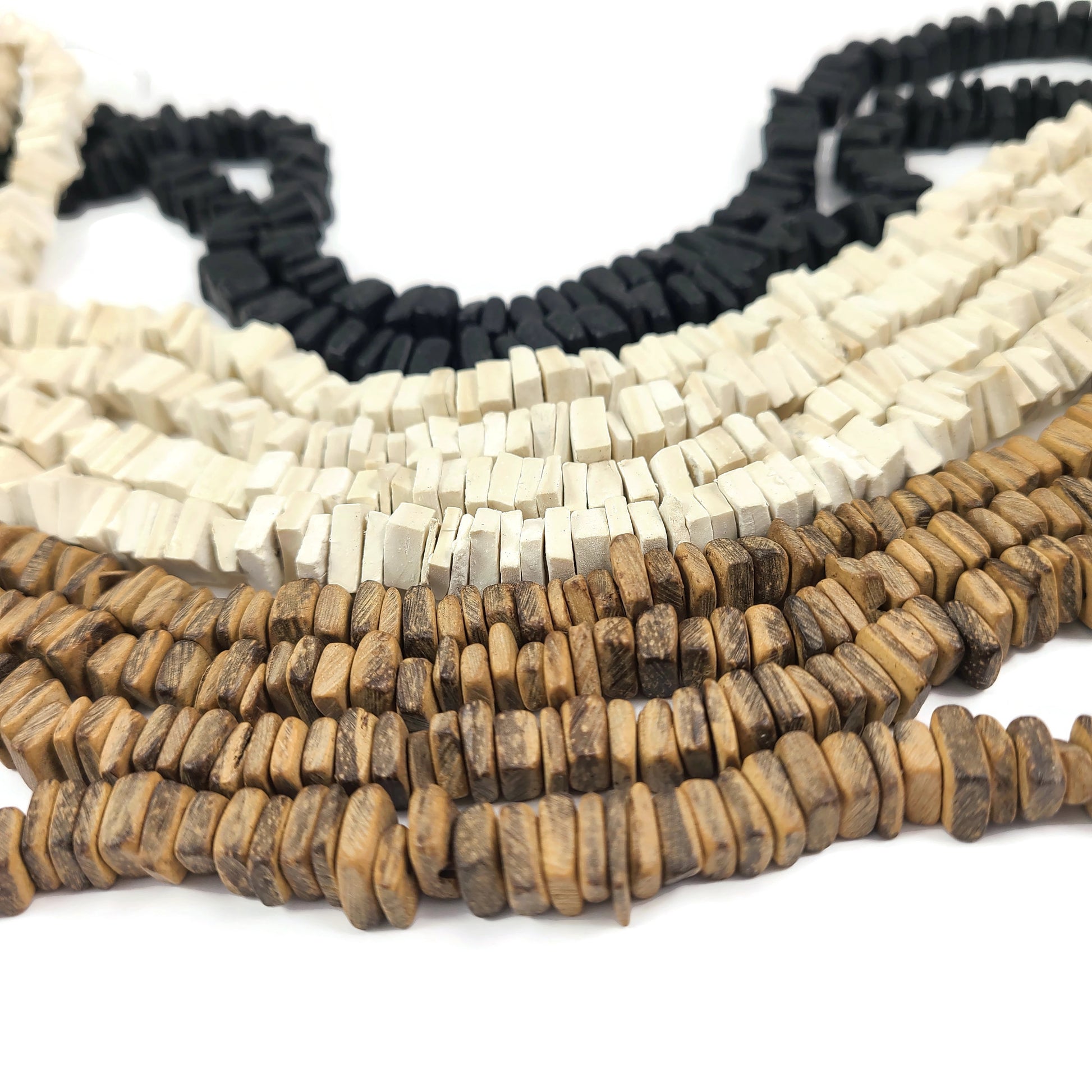 7mm Square Cut Coconut Wood Beads