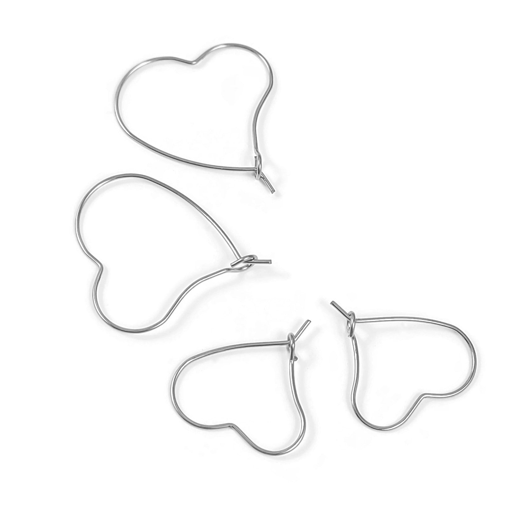 10 stainless steel heart hoops