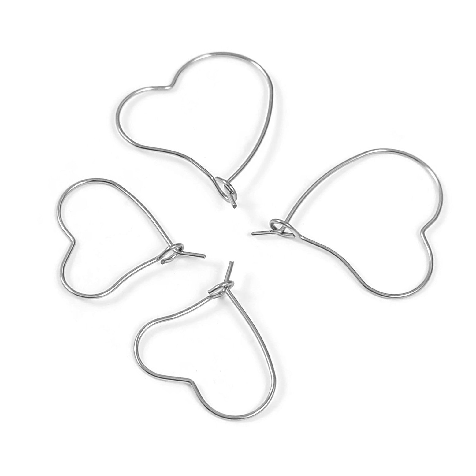 10 stainless steel heart hoops