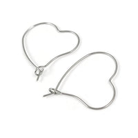10 stainless steel heart hoops