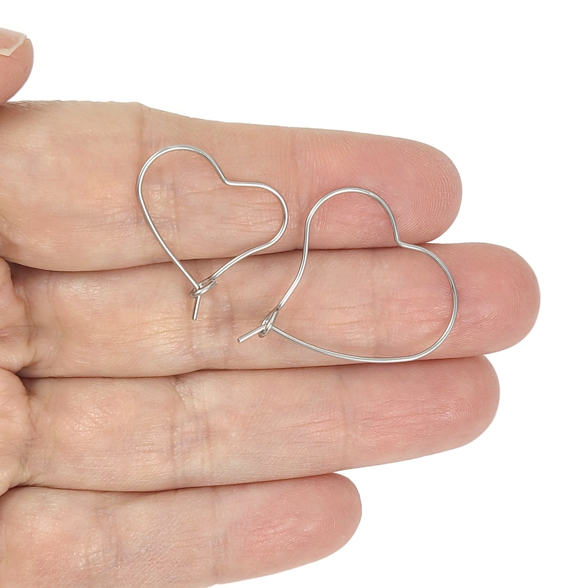 10 stainless steel heart hoops