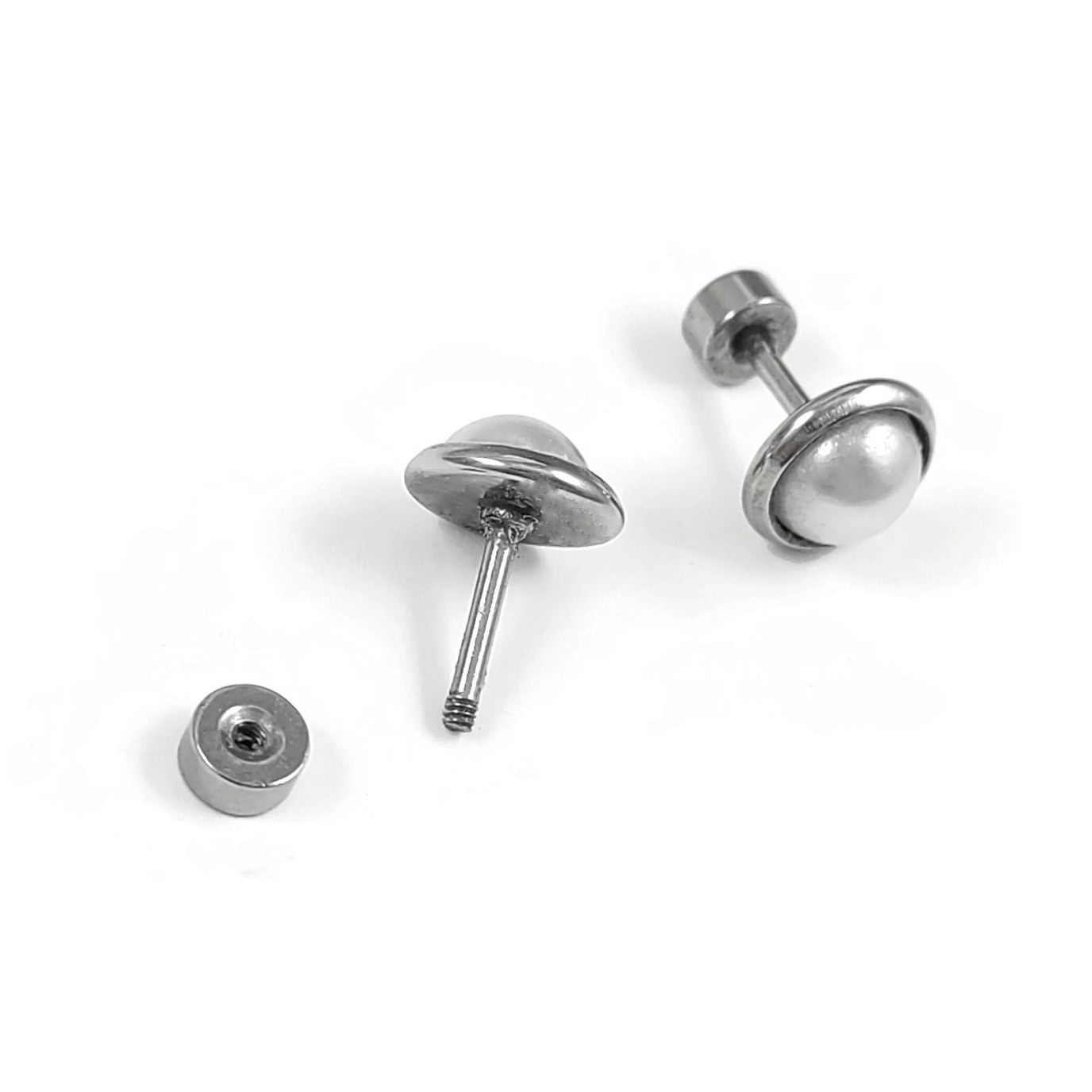 2 Screw back earring stud cabochon settings