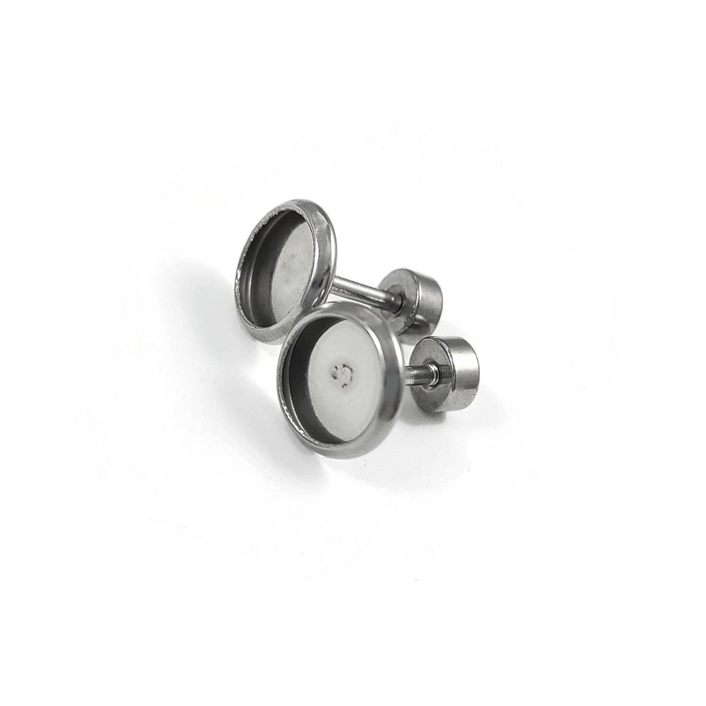 2 Screw back earring stud cabochon settings
