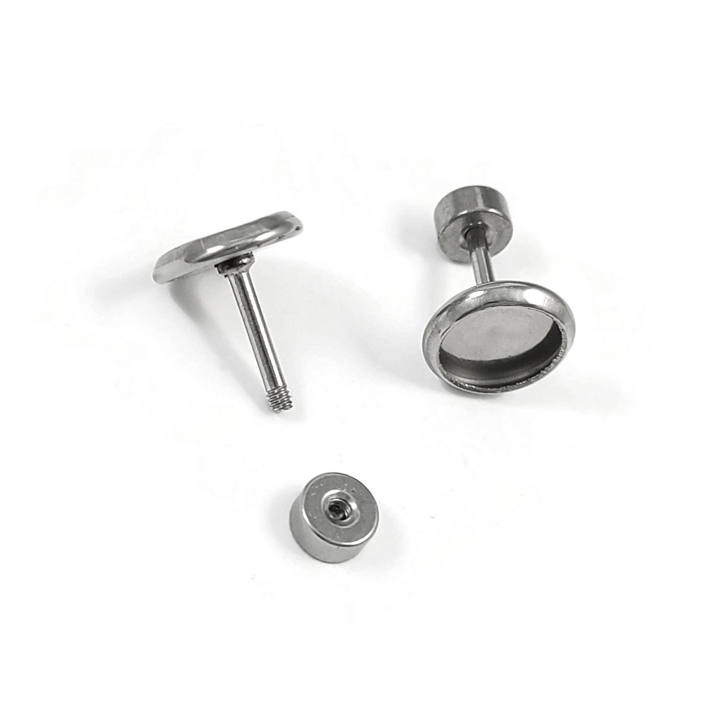 2 Screw back earring stud cabochon settings