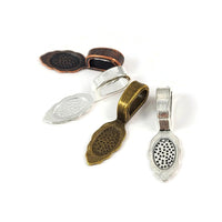 10 glue-on bails, Leaf flat pad