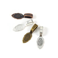 10 glue-on bails, Leaf flat pad