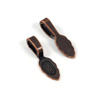 10 glue-on bails, Leaf flat pad