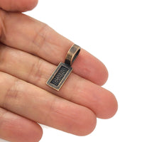 10 glue-on bails, Rectangle flat pad, Copper