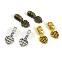 5 Attaches COEUR pour pendentif à coller
