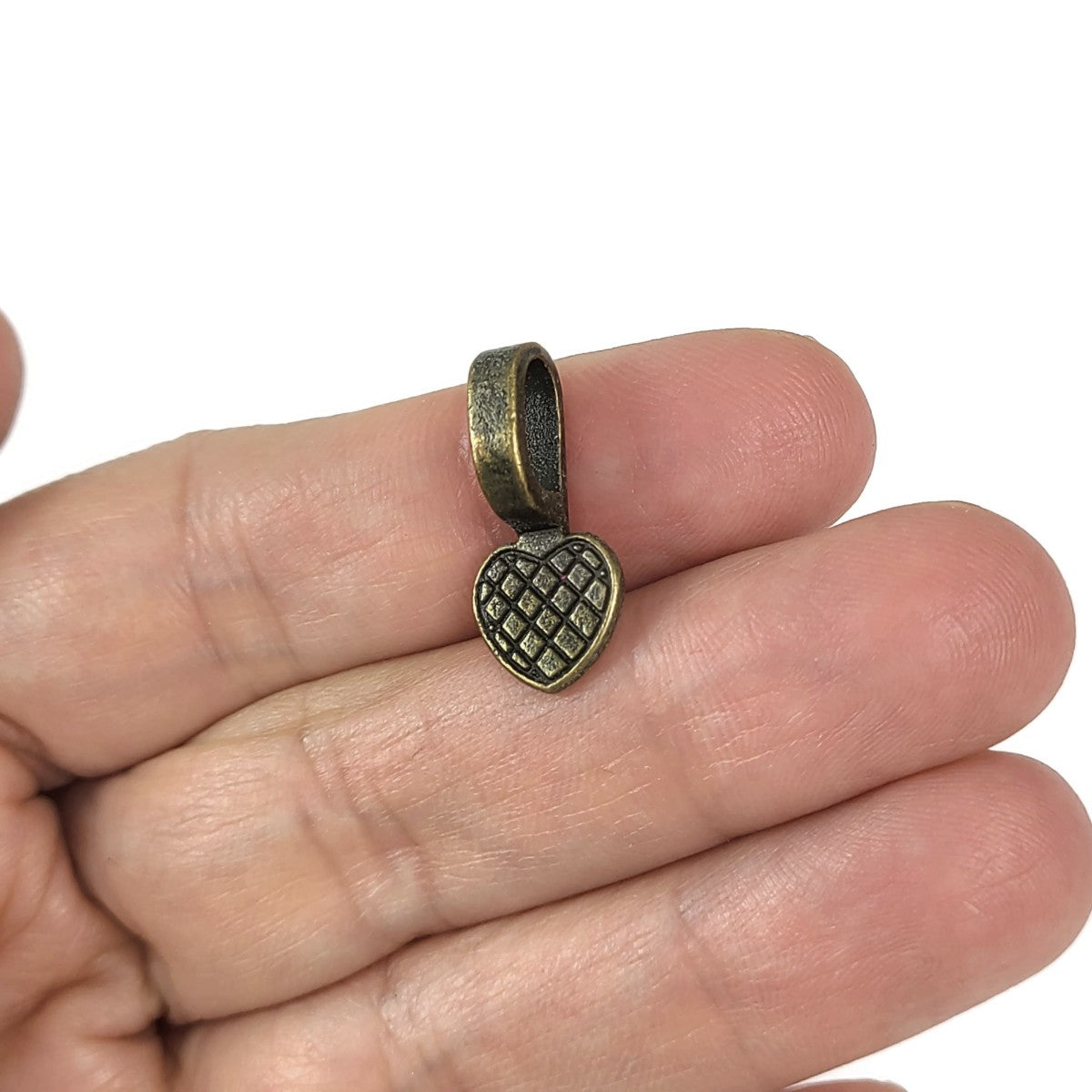 5 Attaches COEUR pour pendentif à coller