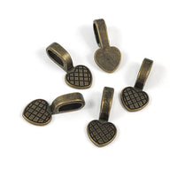 5 Attaches COEUR pour pendentif à coller