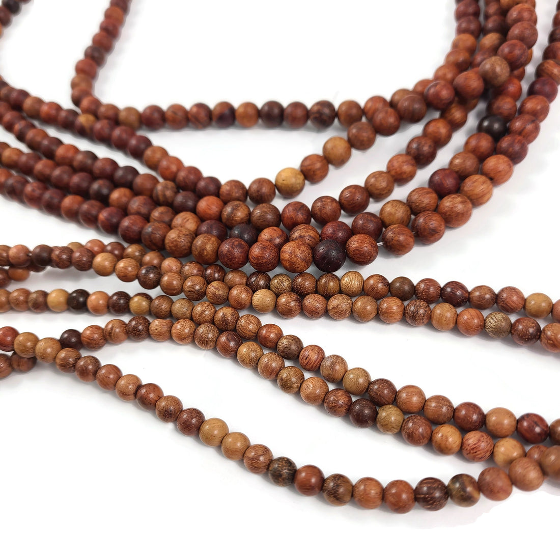 Perles en bois de rose de Birmanie