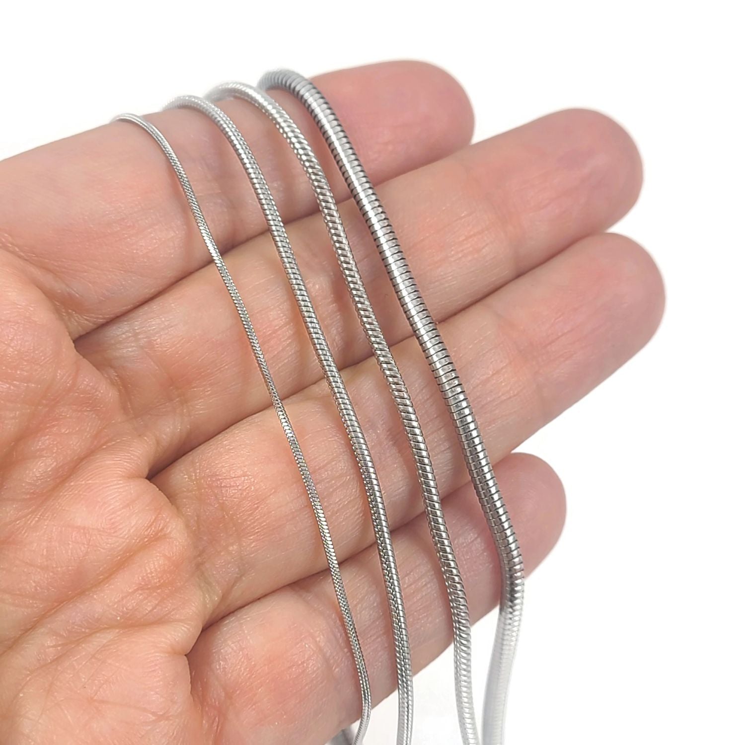 1 collier chaîne serpent en acier inoxydable