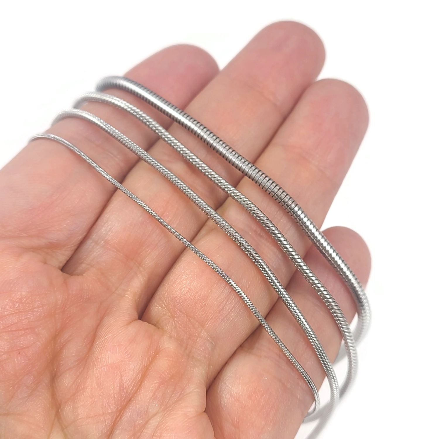 1 collier chaîne serpent en acier inoxydable