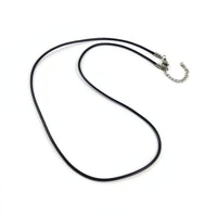 1 collier cordon polyester ciré noir 1,5mm