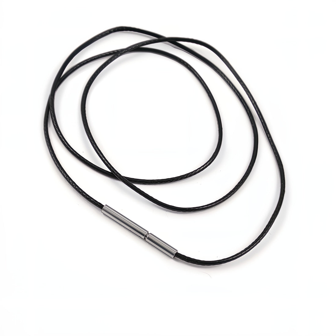 1 collier cordon coton ciré noir 1mm