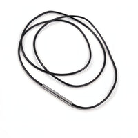 1 collier cordon coton ciré noir 1mm