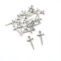10 silver sword charms