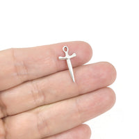 10 silver sword charms