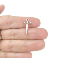 10 silver sword charms