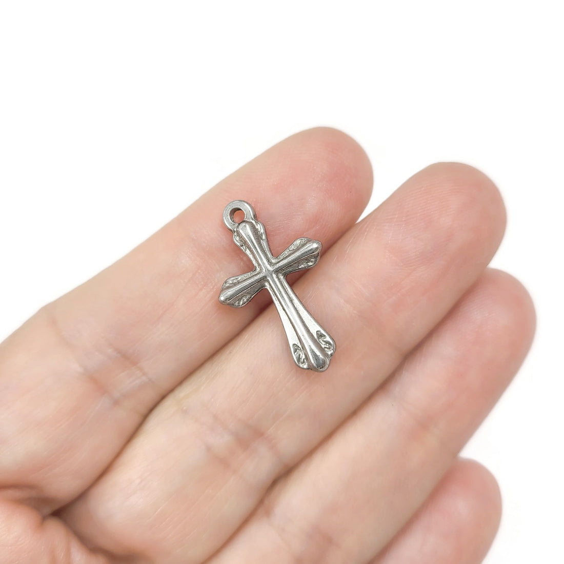 1 Gothic stainless steel cross charms 23mm