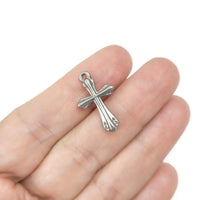 1 Gothic stainless steel cross charms 23mm