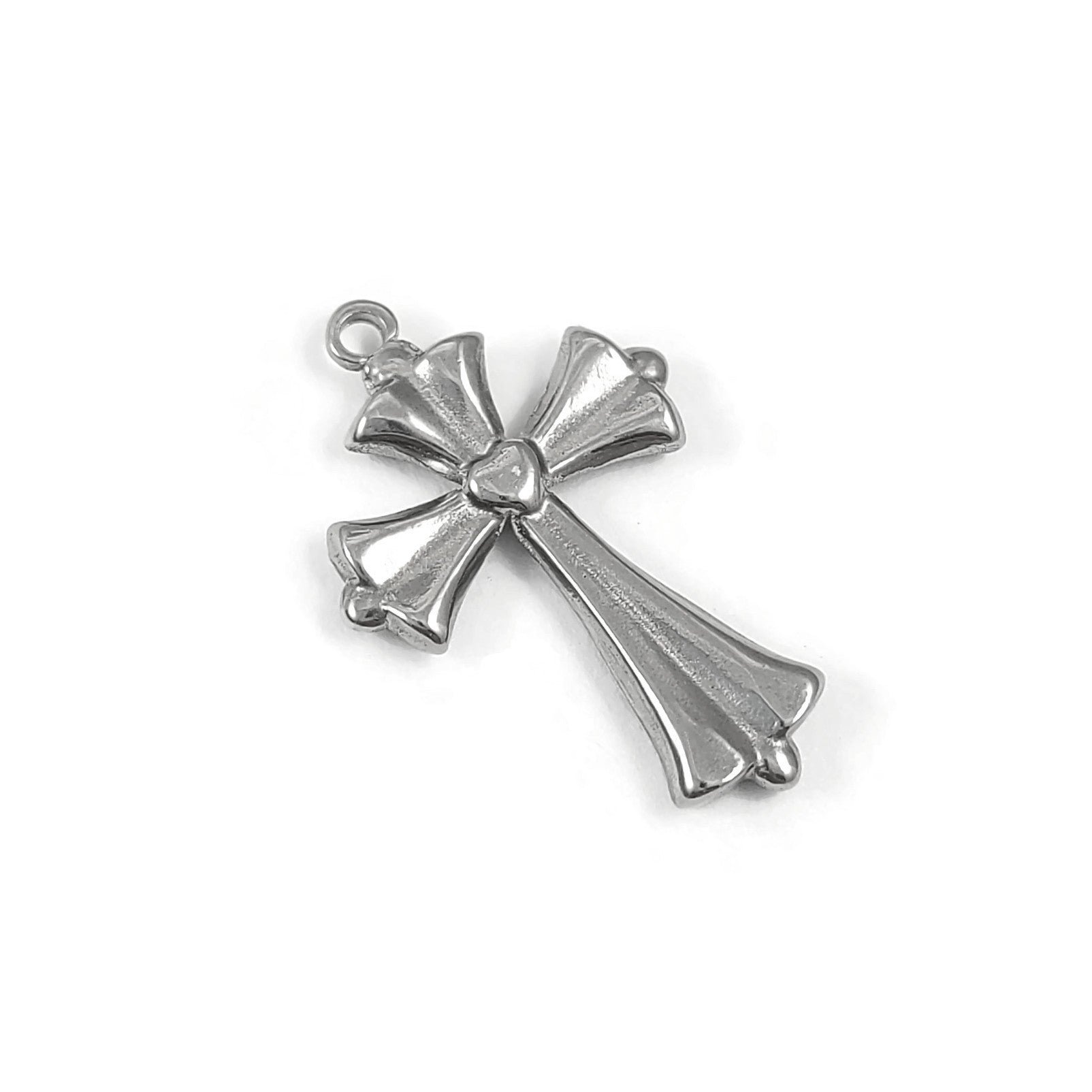 1 Medieval stainless steel cross charms 22mm