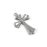 1 Medieval stainless steel cross charms 22mm