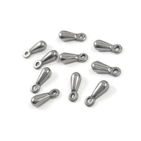 10 breloques ovales en acier inoxydable 7mm