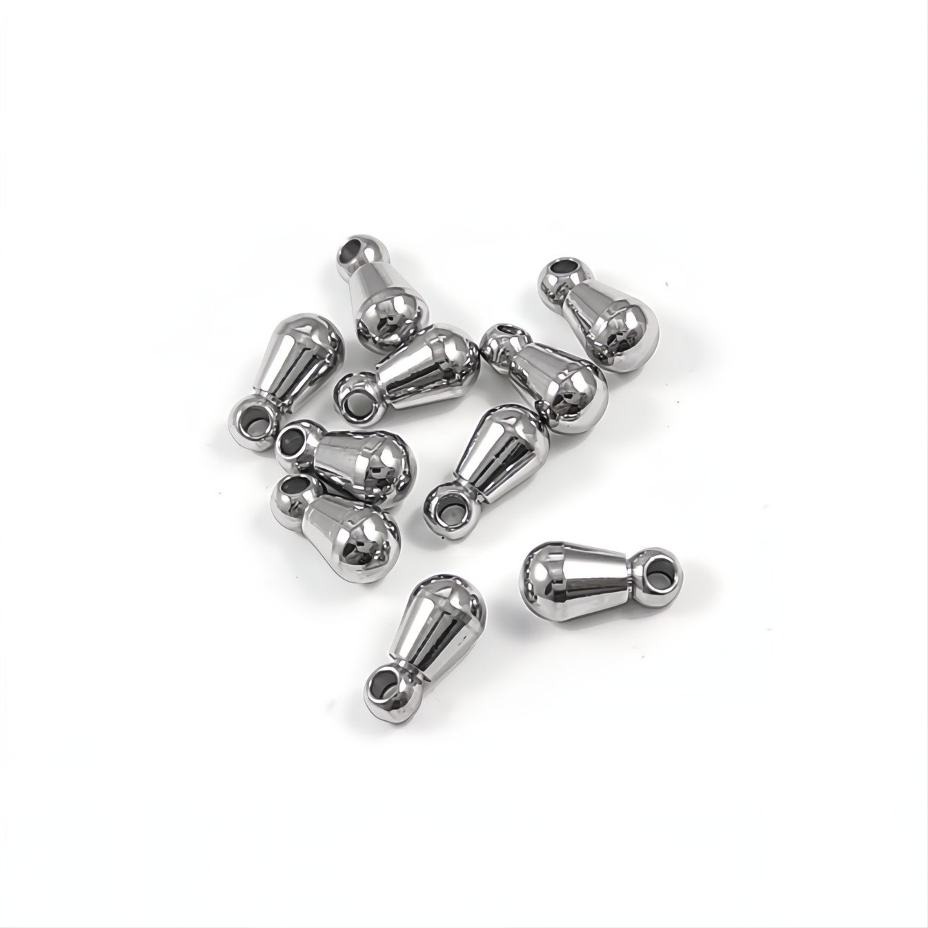 10 breloques gouttes en acier inoxydable 6mm