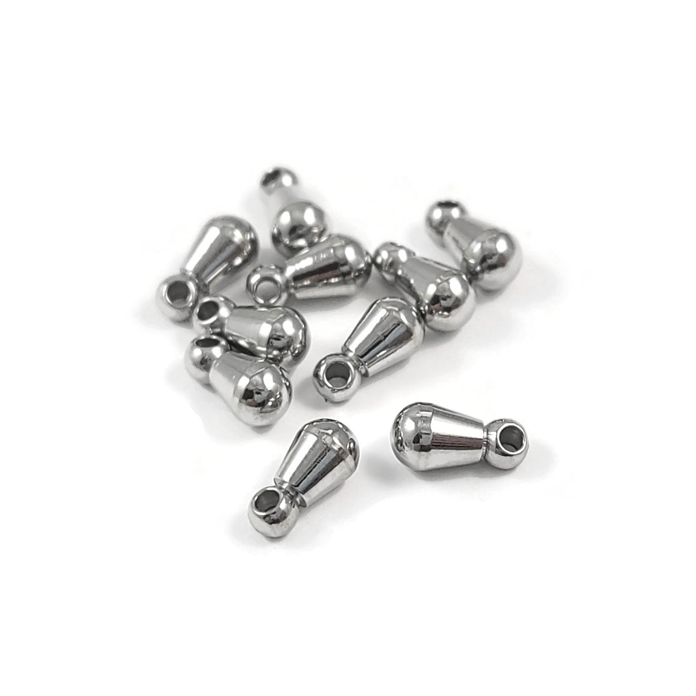 10 breloques gouttes en acier inoxydable 6mm