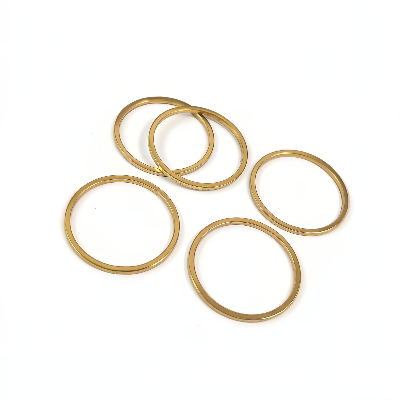 5 PVD real 18K gold plated stainless steel ring links