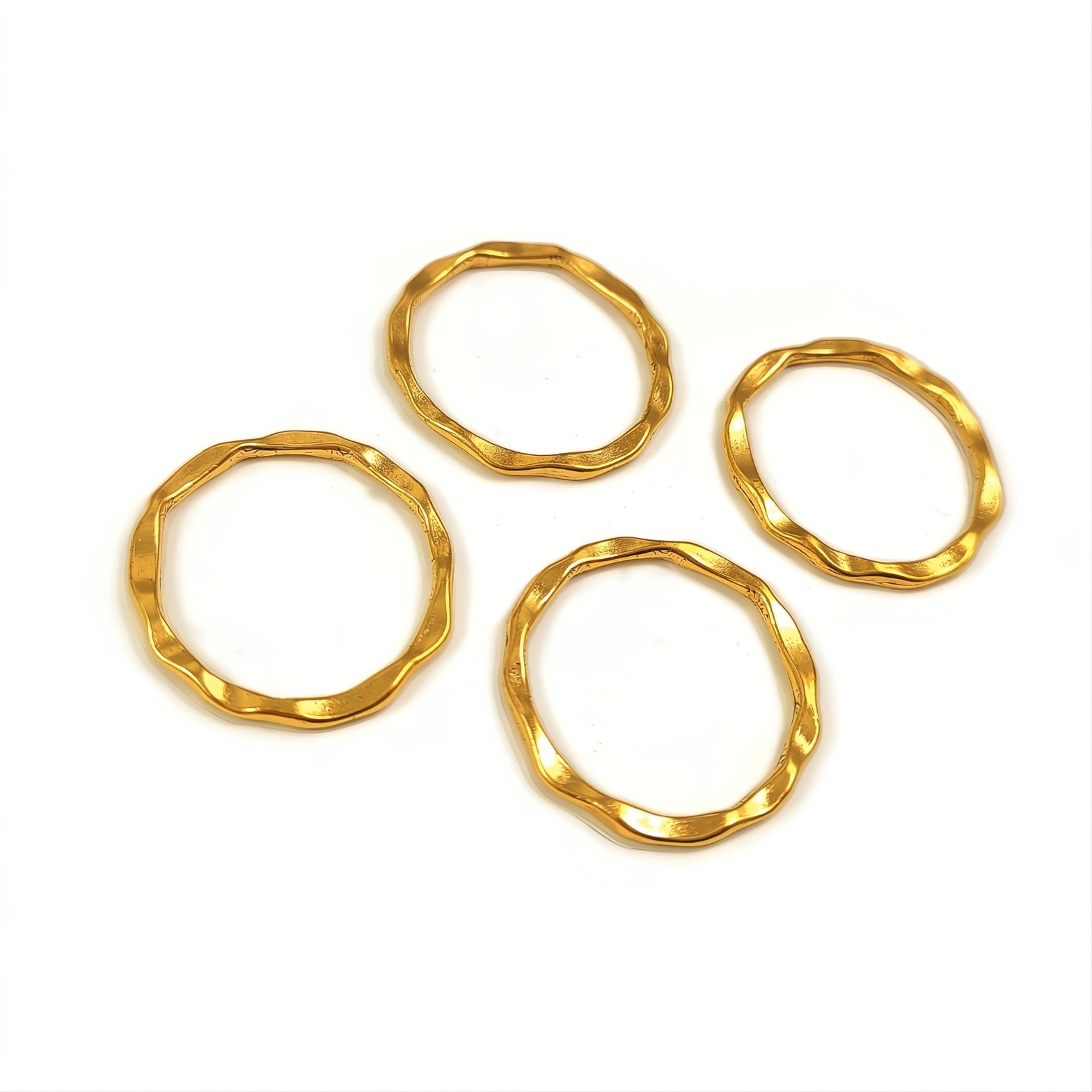5 antique golden tibetan style ring links
