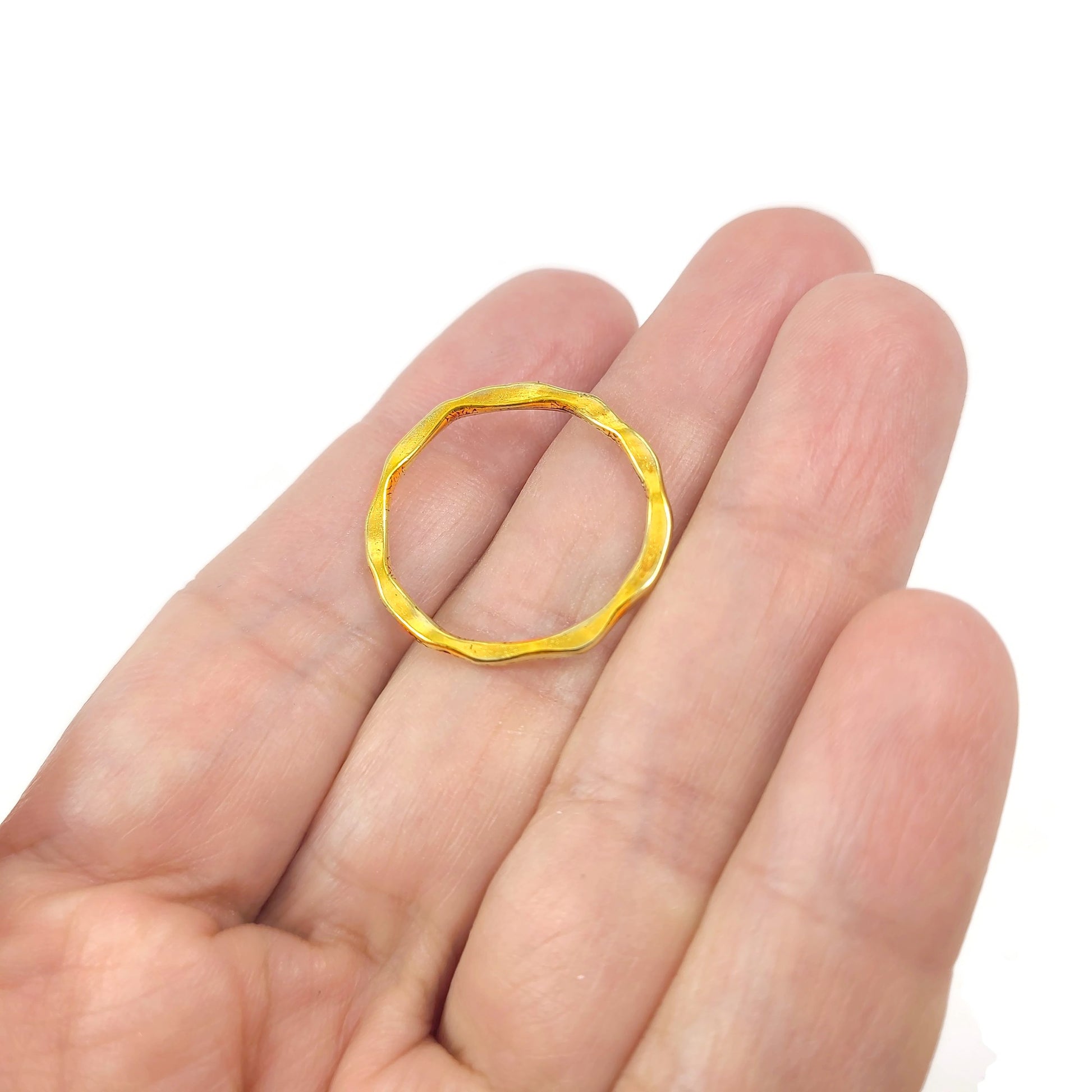 5 antique golden tibetan style ring links