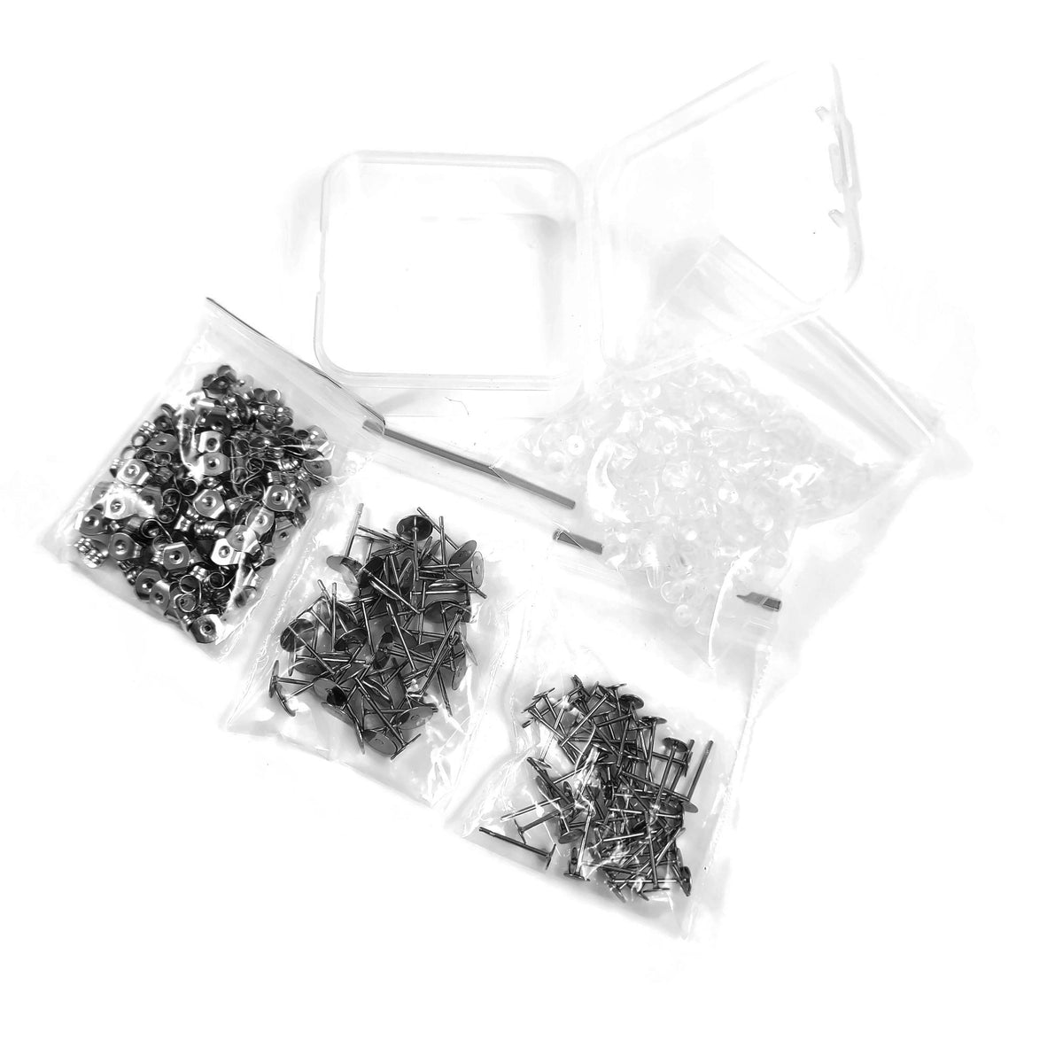 Kit pour la fabrication de boucles d'oreille, Clous et stoppeurs en acier inoxydable