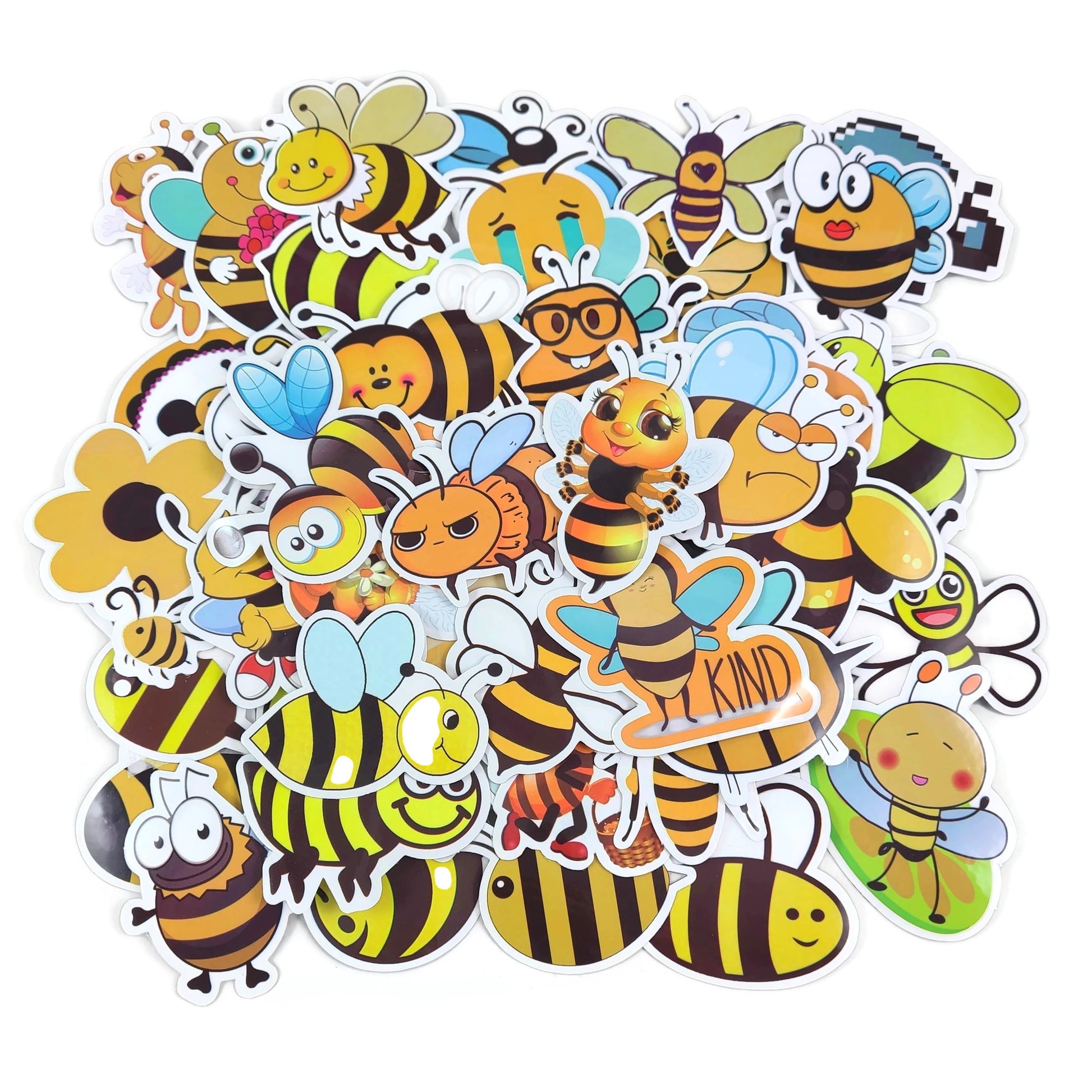 50 autocollants abeilles en vinyle