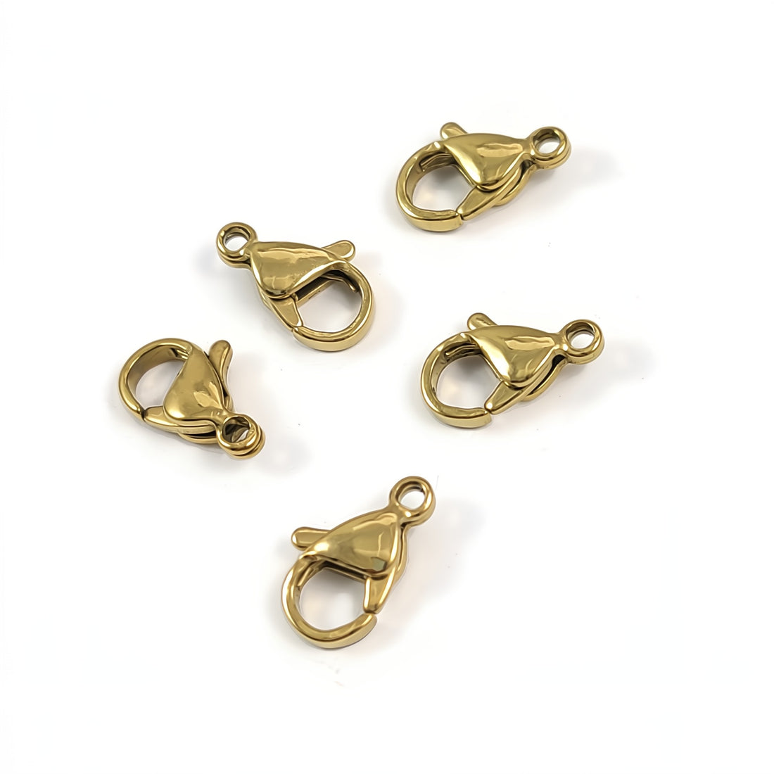 5 PVD gold stainless steel lobster clasps