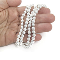 Perles rondes en hématite argenté