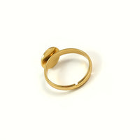 1 Gold stainless steel adjustable rings round 10mm settings