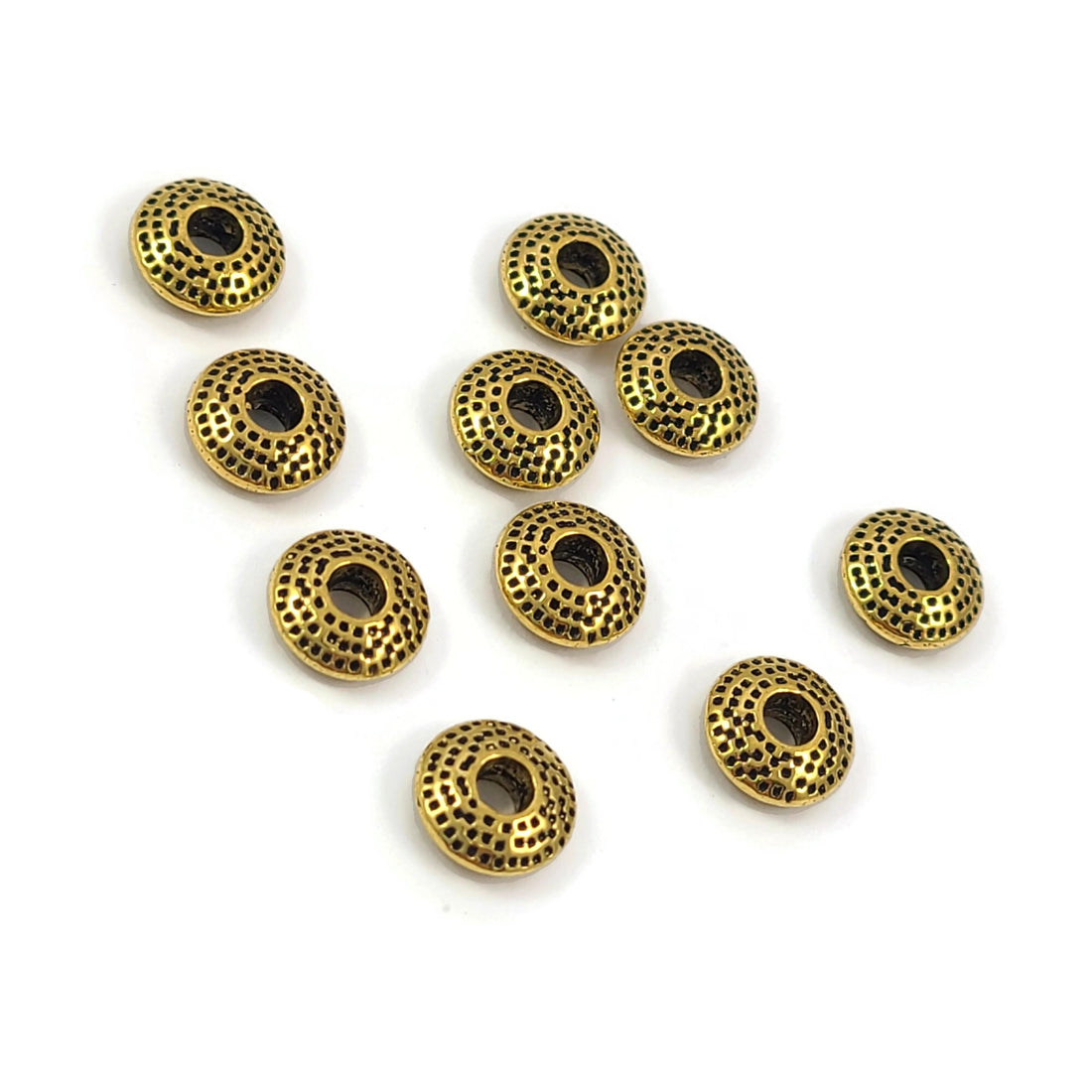 10 Tibetan rondelle beads 8mm - Nickel free, lead free and cadmium free