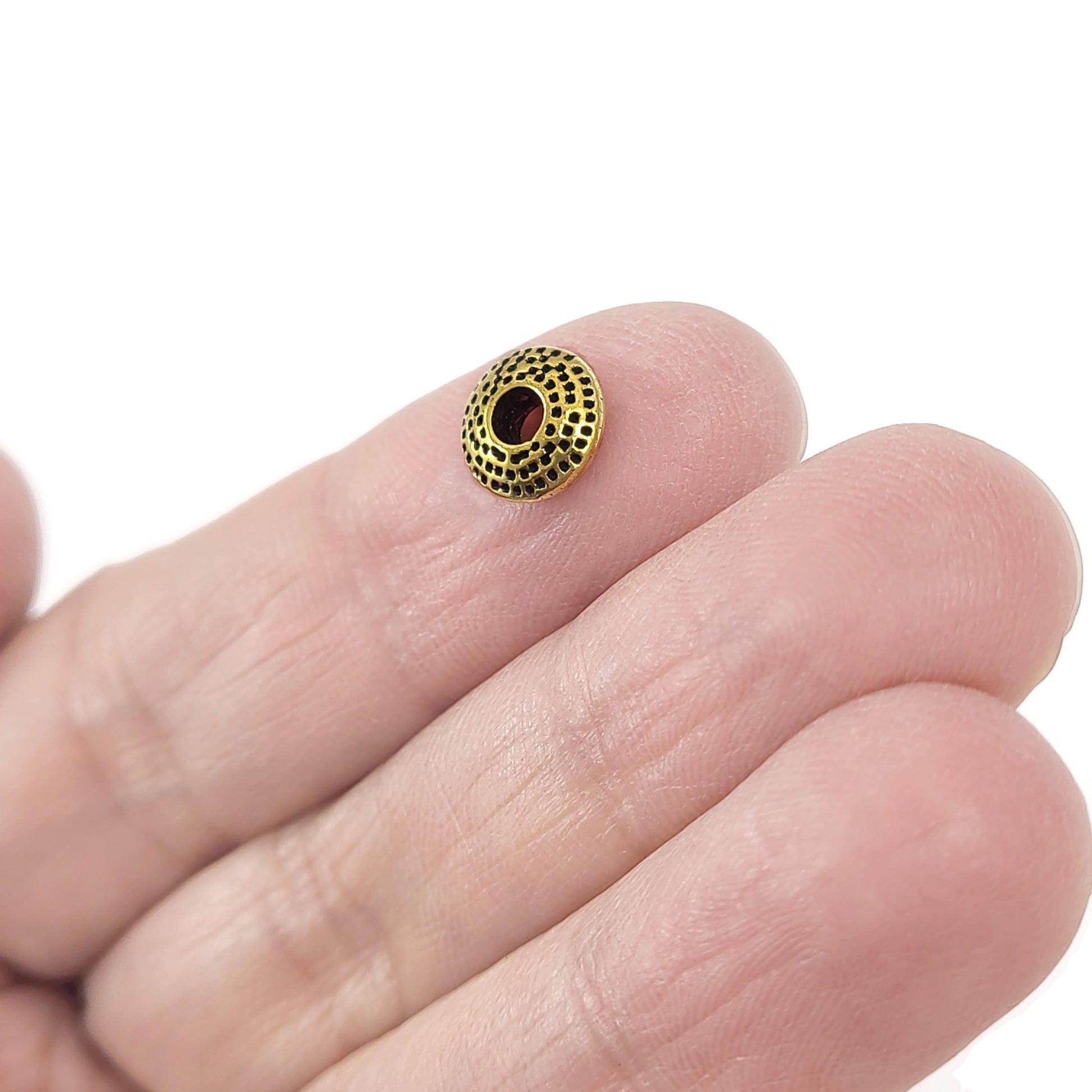 10 Perles rondelles en métal 8mm - Sans nickel, sans plomb et sans cadmium