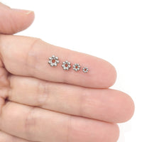 5 perles d'espacement marguerite en acier inoxydable