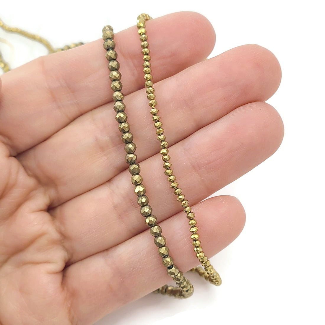 Gold Electroplated Faceted Glass Beads