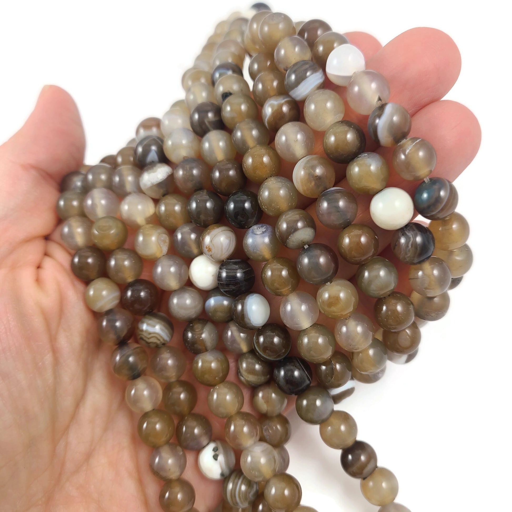 Natural Lace Agate Stone Beads Strands 4 or 6mm Round