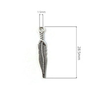10 Pendentifs plume argent de 29mm - Sans nickel, sans plomb et sans cadmium