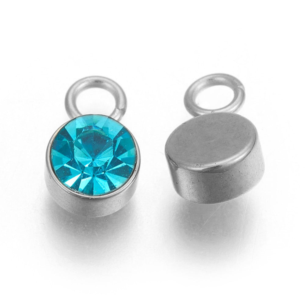 1 Small birthstone charm - Silver