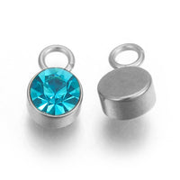 1 Small birthstone charm - Silver