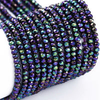 Tiny faceted beads 2mm, Metallic seed bead